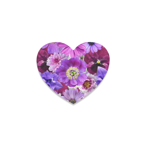 Purple flowers_ Gloria Sanchez1 Heart Coaster