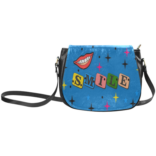 Smile Popart by Popart Lover Classic Saddle Bag/Large (Model 1648)