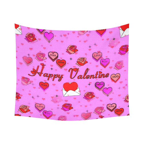 Happy Valentines by Popart Lover Cotton Linen Wall Tapestry 60"x 51"