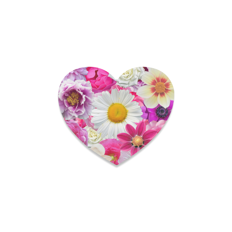 Pink flowers_ Gloria Sanchez1 Heart Coaster