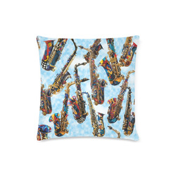Colorful Saxophone Pillow Design by Juleez Custom Zippered Pillow Case 16"x16"(Twin Sides)