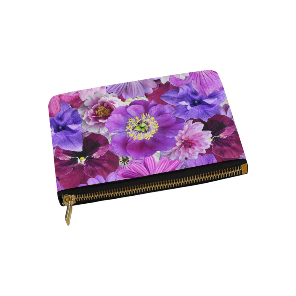 Purple flowers_ Gloria Sanchez1 Carry-All Pouch 9.5''x6''
