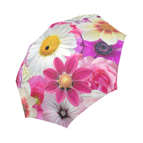 Pink flowers_ Gloria Sanchez1 Auto-Foldable Umbrella (Model U04)