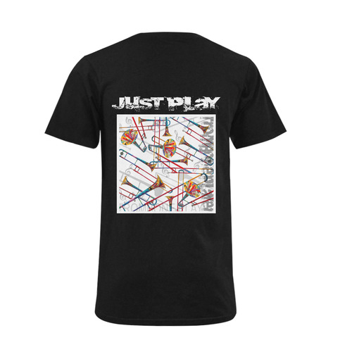 Colorful Trombone Art Design by Juleez Men's V-Neck T-shirt (USA Size) (Model T10)