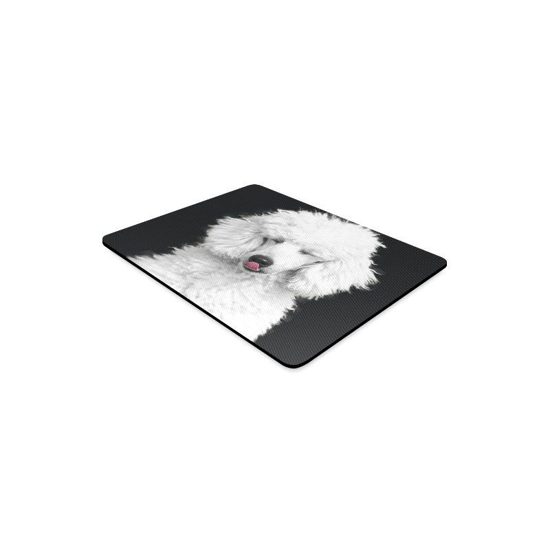 Silly White Poodle Rectangle Mousepad
