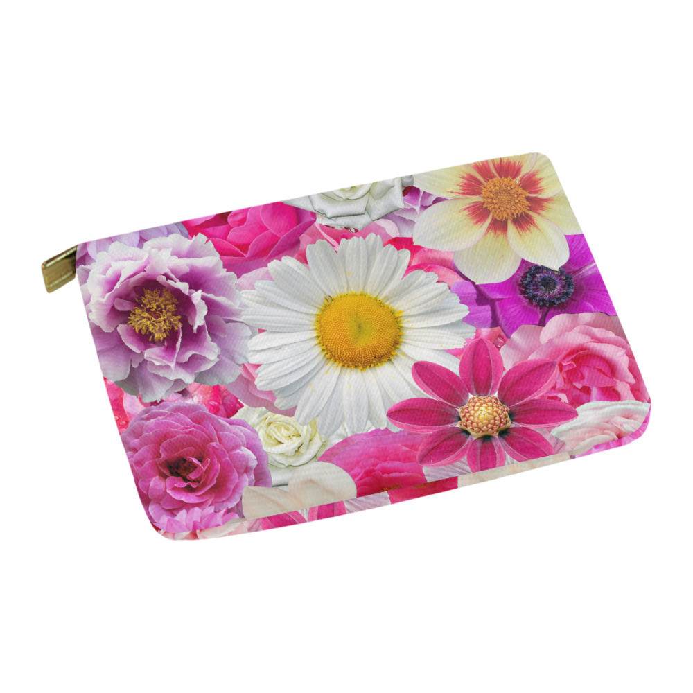 Pink flowers_ Gloria Sanchez1 Carry-All Pouch 12.5''x8.5''