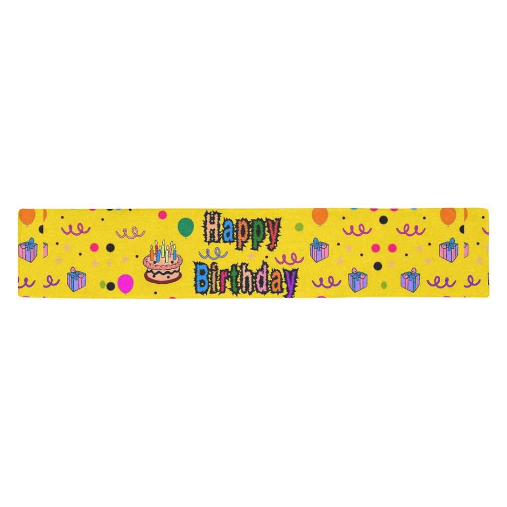 Happy Birthday by Popart Lover Table Runner 14x72 inch