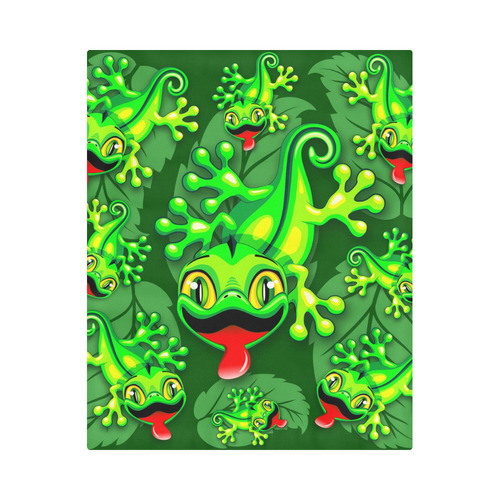 Gecko Lizard Baby Cartoon Duvet Cover 86"x70" ( All-over-print)