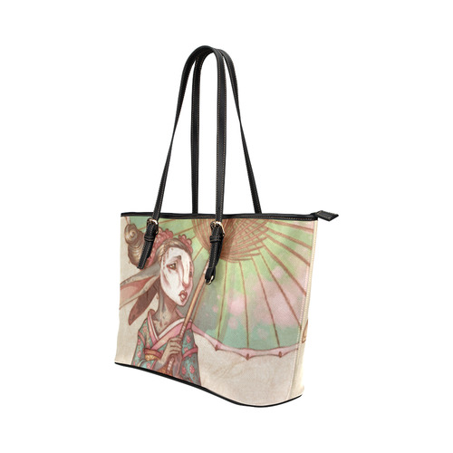 Bunny Geisha Leather Tote Bag/Large (Model 1651)