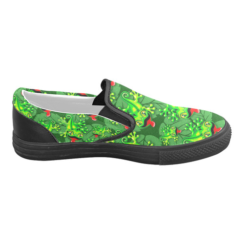 Gecko Lizard Baby Cartoon Slip-on Canvas Shoes for Men/Large Size (Model 019)