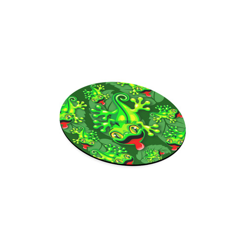 Gecko Lizard Baby Cartoon Round Coaster