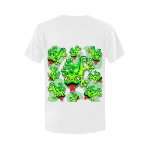 Gecko Lizard Baby Cartoon Women's T-Shirt in USA Size (Two Sides Printing)