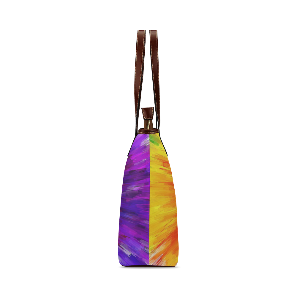Multicolored Abstract Fractal Shoulder Tote Bag (Model 1646)