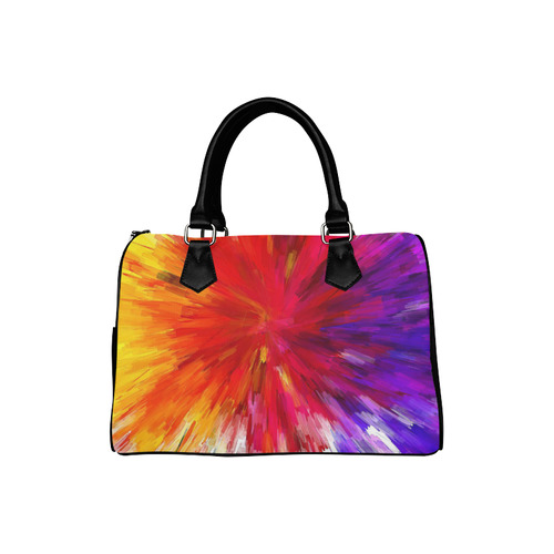 Multicolored Abstract Fractal Boston Handbag (Model 1621)