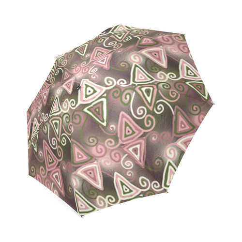 Cute Pink Swirly Triangles Foldable Umbrella (Model U01)