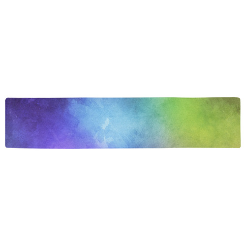 Watercolor Colorful abstract Table Runner 16x72 inch