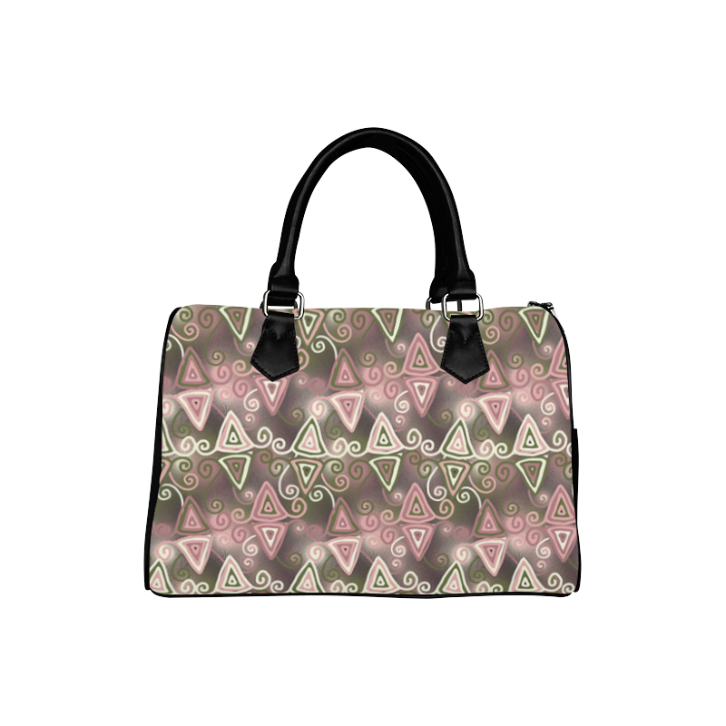 Cute Pink Swirly Triangles Boston Handbag (Model 1621)