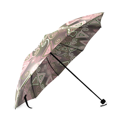 Cute Pink Swirly Triangles Foldable Umbrella (Model U01)