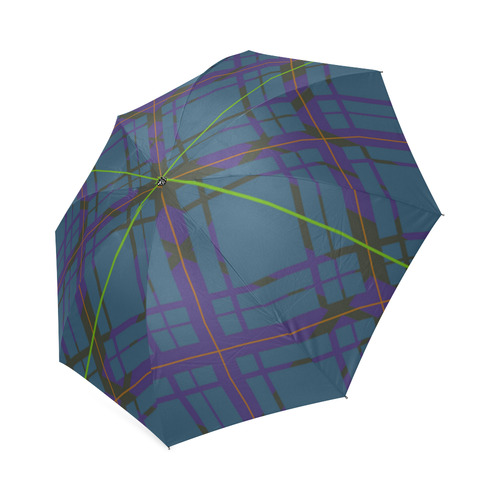 Neon Plaid  80's style Foldable Umbrella (Model U01)