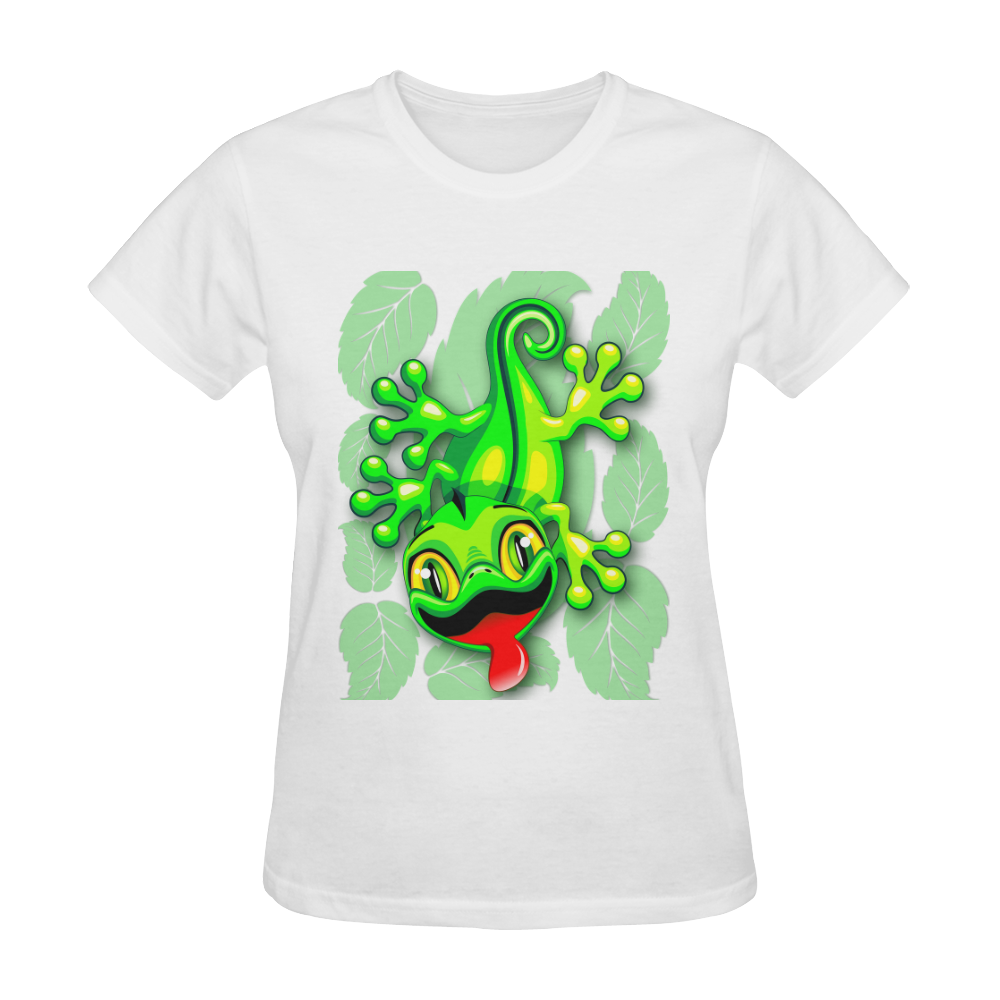 Gecko Lizard Baby Cartoon Sunny Women's T-shirt (Model T05)