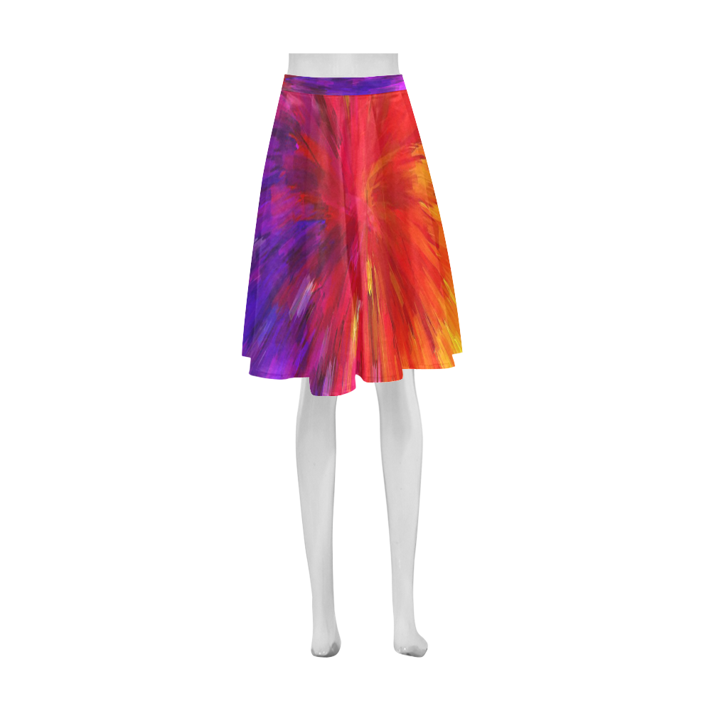 Multicolored Abstract Fractal Athena Women's Short Skirt (Model D15)