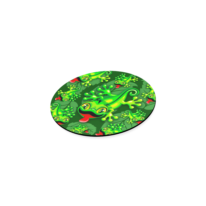 Gecko Lizard Baby Cartoon Round Coaster