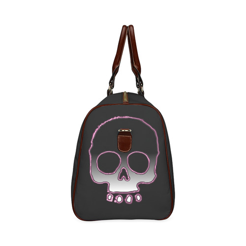 Pink Neon Skulls Waterproof Travel Bag/Large (Model 1639)