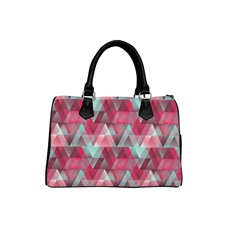 Red Aqua Modern Triangle Pattern Boston Handbag (Model 1621)