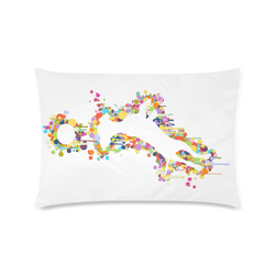Playing Dog with Ball Custom Rectangle Pillow Case 16"x24" (one side)