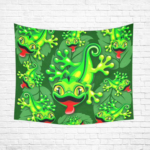 Gecko Lizard Baby Cartoon Cotton Linen Wall Tapestry 60"x 51"