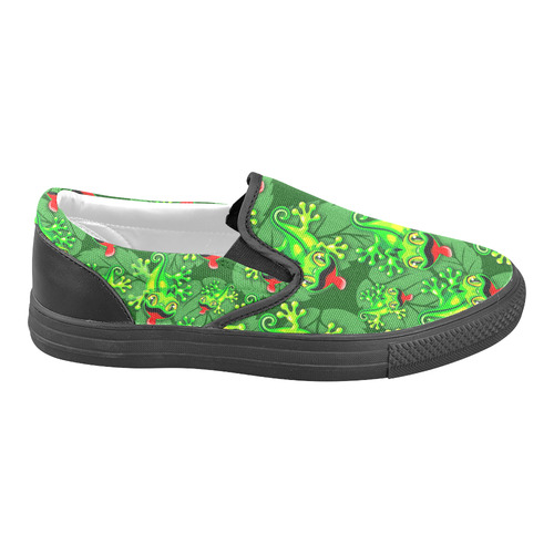 Gecko Lizard Baby Cartoon Slip-on Canvas Shoes for Men/Large Size (Model 019)