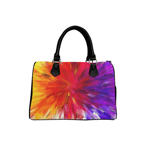 Multicolored Abstract Fractal Boston Handbag (Model 1621)