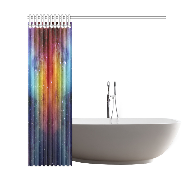 Watercolor space odyssey Shower Curtain 69"x70"