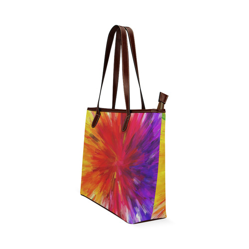 Multicolored Abstract Fractal Shoulder Tote Bag (Model 1646)