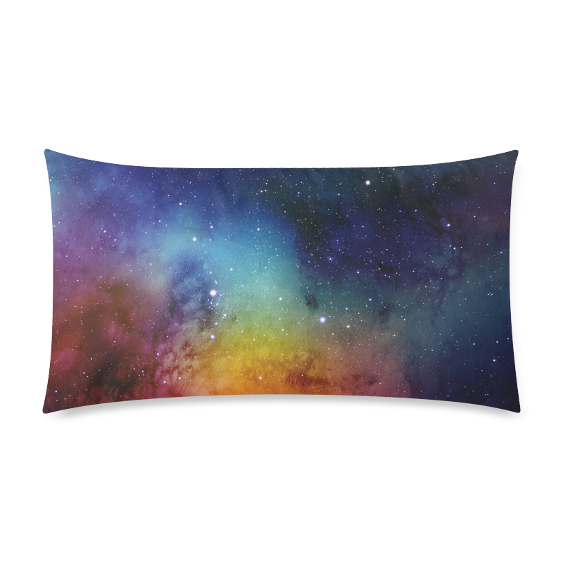 Watercolor space odyssey Rectangle Pillow Case 20"x36"(Twin Sides)