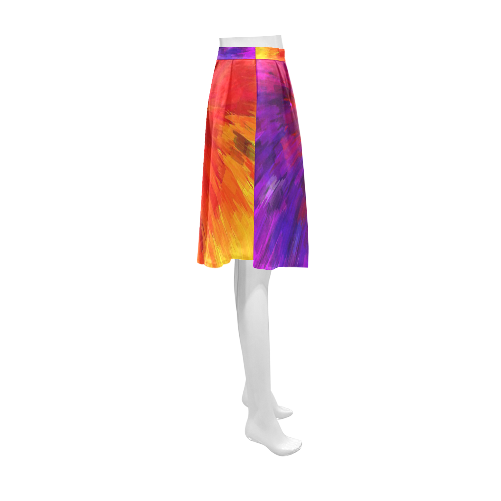 Multicolored Abstract Fractal Athena Women's Short Skirt (Model D15)