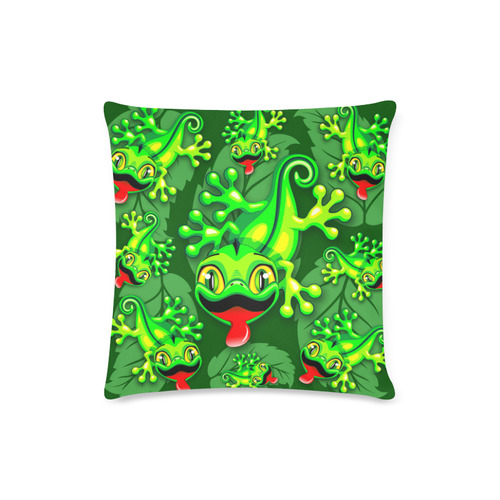 Gecko Lizard Baby Cartoon Custom Zippered Pillow Case 16"x16"(Twin Sides)