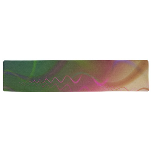 Pale Fire With Pink Fractal Art Table Runner 16x72 inch