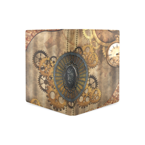 Steampunk, elegant, noble design Men's Leather Wallet (Model 1612)