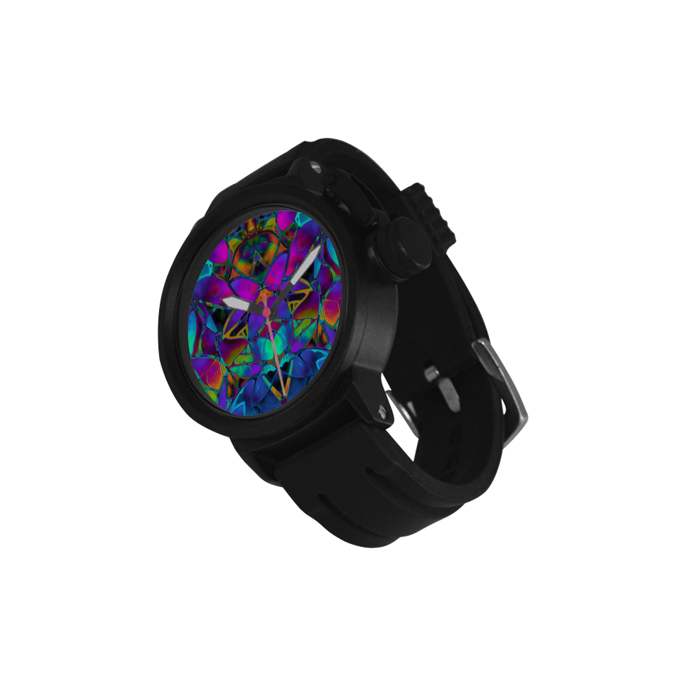 Floral Fractal Art G308 Men's Sports Watch(Model 309)