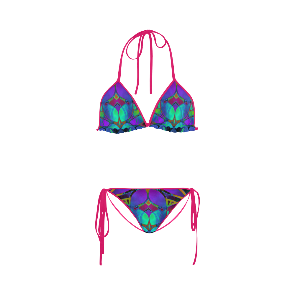 Floral Fractal Art G308 Custom Bikini Swimsuit