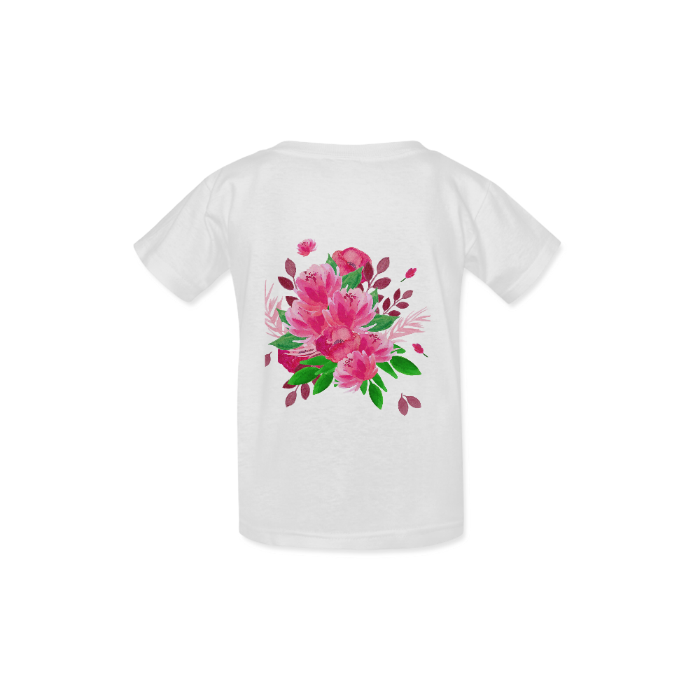 Pink Garden Floral Bouquet Kid's  Classic T-shirt (Model T22)