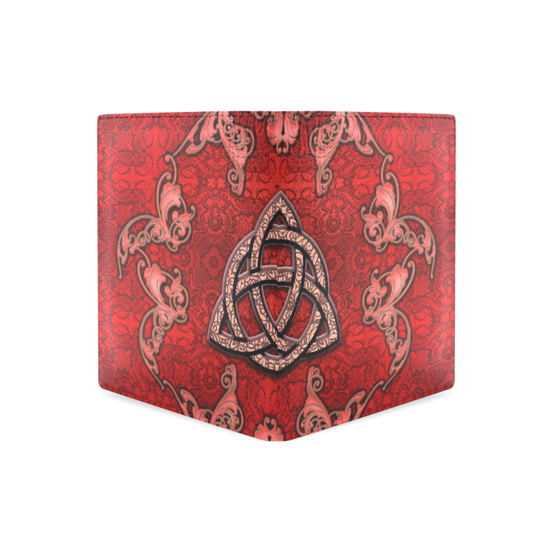 The celtic sign in red colors Men's Leather Wallet (Model 1612)