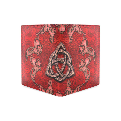 The celtic sign in red colors Men's Leather Wallet (Model 1612)