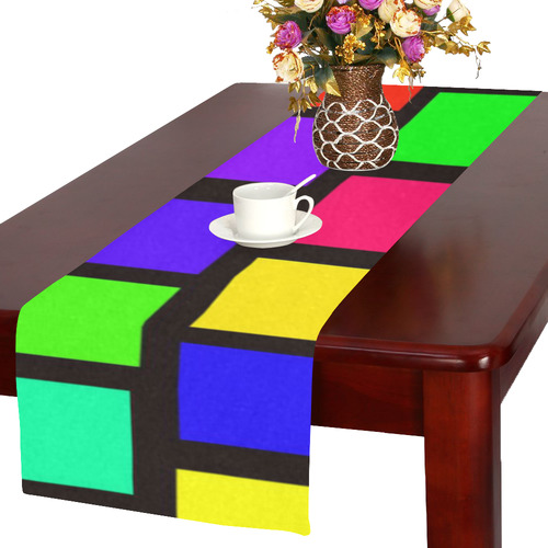 colorful checkered Table Runner 16x72 inch