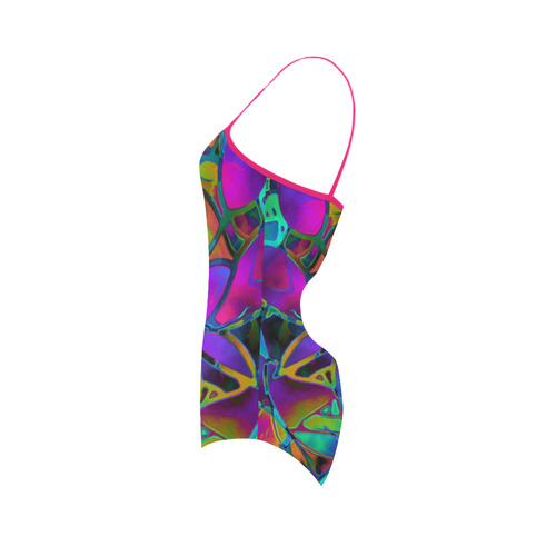 Floral Fractal Art G308 Strap Swimsuit ( Model S05)