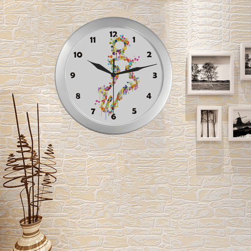 Playing Dog with Ball Silver Color Wall Clock