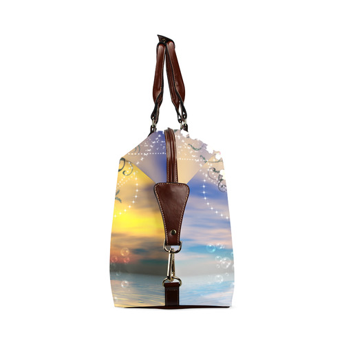 Dolphin jumping by a heart Classic Travel Bag (Model 1643) Remake