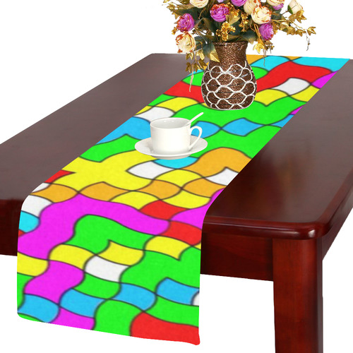 school party colorful Table Runner 14x72 inch