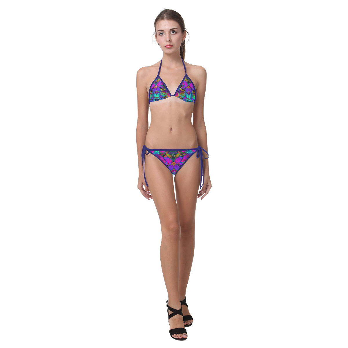 Floral Fractal Art G308 Custom Bikini Swimsuit (Model S01)